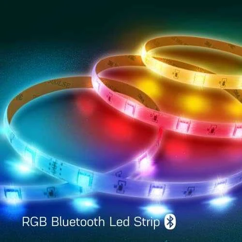 LED juostos komplektas su Bluetooth valdikliu ir maitinimo šaltiniu, RGB, 5m, 24W, TUYA / Smart Life, NOUS