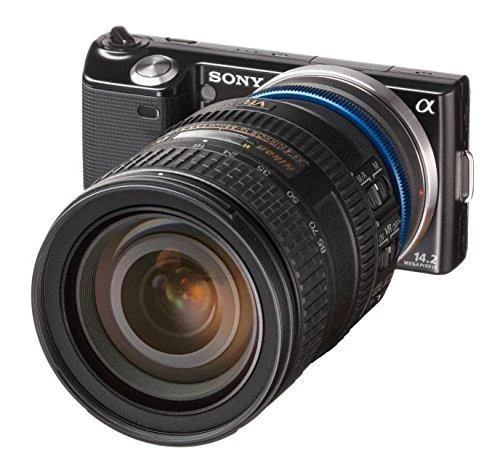 „Novoflex“ adapteris „Nikon F“ objektyvas prie „Sony E Mount“ fotoaparato