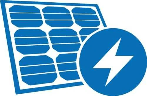 Saulės energijos šaltinio piktograma