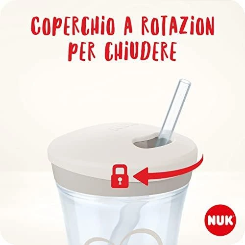 NUK mokymosi puodelis su veiksmo puodeliu, 230 ml, antis