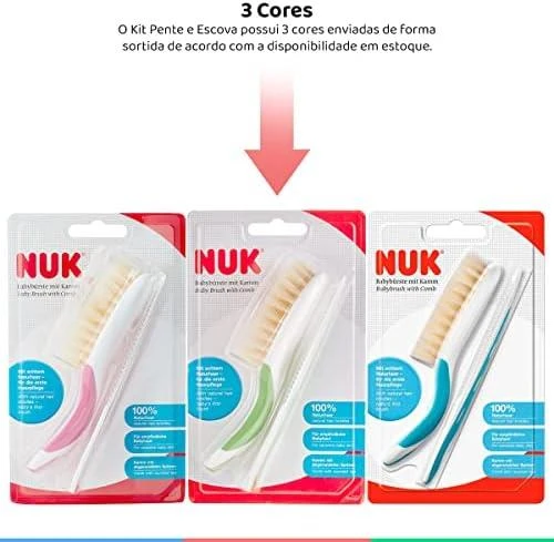 NUK 256236 kūdikių šepetėlis + šukos