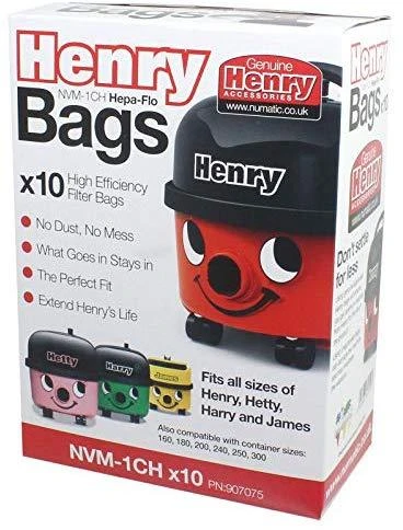 Dulkių maišeliai Numatic HEPA-FLO NVM1CH 10vnt. Henry/James siurbliams