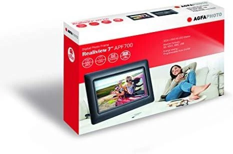 Nuotraukų rėmelis AgfaPhoto Agfa Photo APF700 LED HD 7" + Laikrodis Kalendarz juoda