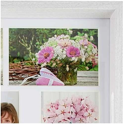 Nuotraukų rėmelis ZEP nuotraukų dėklas baltas 45x35 medinis nuotraukų dėklas 9 nuotraukos W006