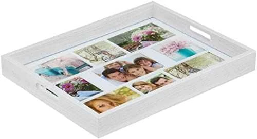 Nuotraukų rėmelis ZEP nuotraukų dėklas baltas 45x35 medinis nuotraukų dėklas 9 nuotraukos W006