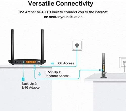 Belaidis Maršrutizatorius - TP-Link Archer AC1200 MU-MIMO VDSL/ADSL 4 LAN Prievadai Juodas