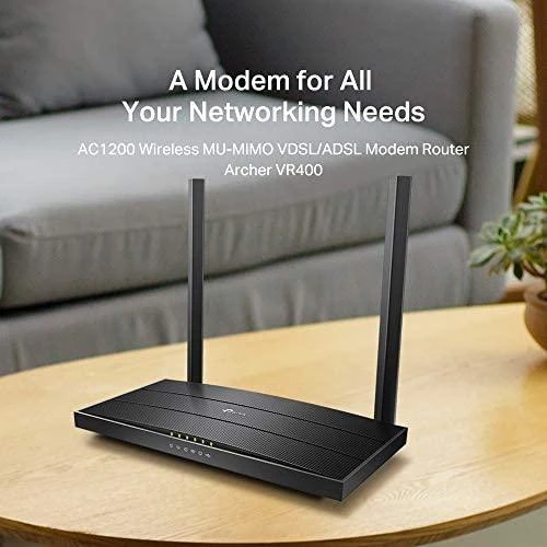 Belaidis Maršrutizatorius - TP-Link Archer AC1200 MU-MIMO VDSL/ADSL 4 LAN Prievadai Juodas