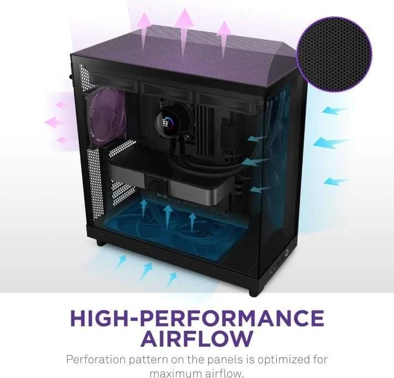 NZXT H6 Flow midi bokšto korpusas, juodas