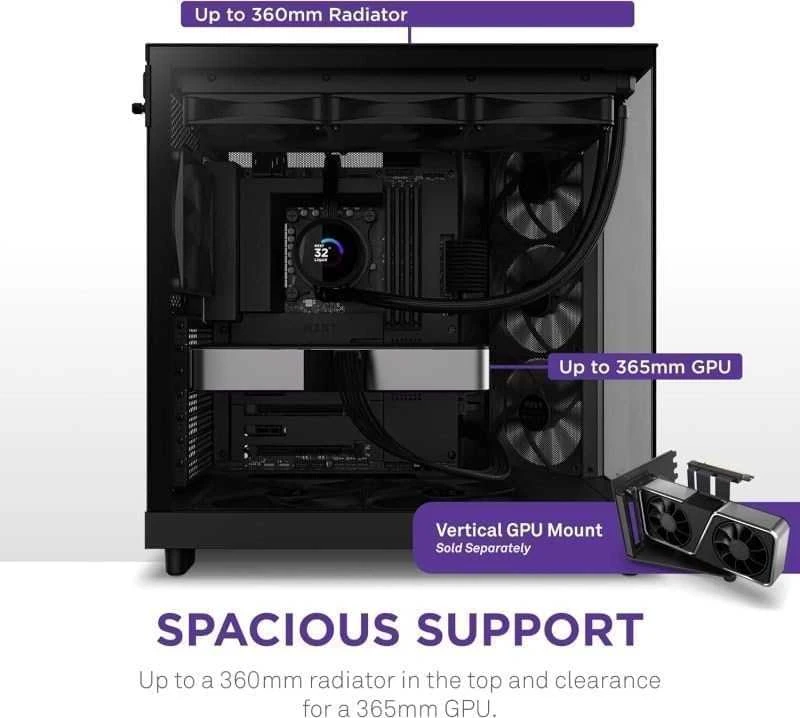 NZXT H6 Flow midi bokšto korpusas, juodas