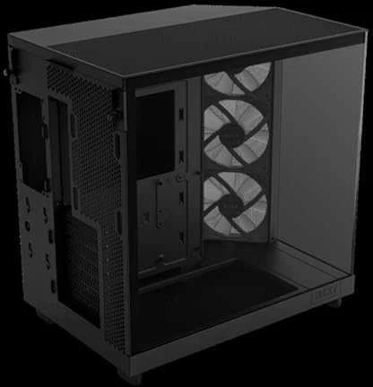 Kompiuterio korpusas NZXT H6 FLOW RGB MIDI BOKŠTAS SU LANGU, Juodas