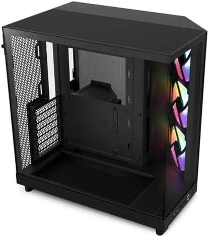 Kompiuterio korpusas NZXT H6 FLOW RGB MIDI BOKŠTAS SU LANGU, Juodas