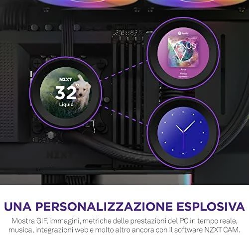 NZXT Kraken Elite 280 LCD ekrano funkcijos