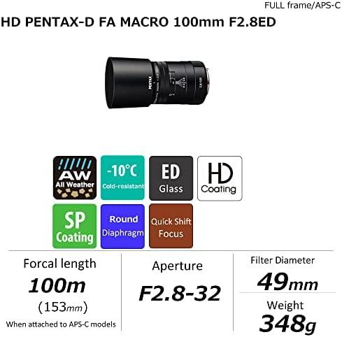 Objektyvas HD Pentax D-FA 100mm f/2.8 Macro ED AW lens, juodas