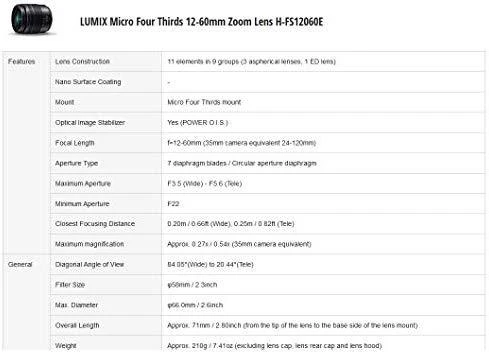 Objektyvas Panasonic Lumix Vario 12-60mm f/3.5-5.6 G Power OIS Asph be originalios dėžutės