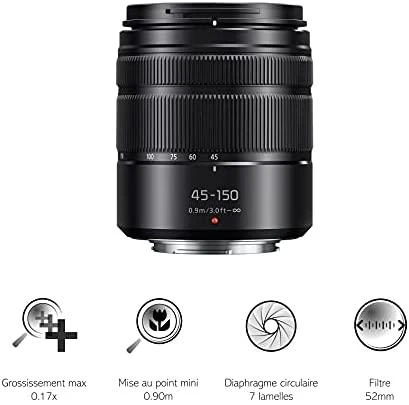 Objektyvas Panasonic LUMIX G Vario 45-150mm f/4-5.6 Asph. Mega O.I.S. (H-FS45150-K) Juodas