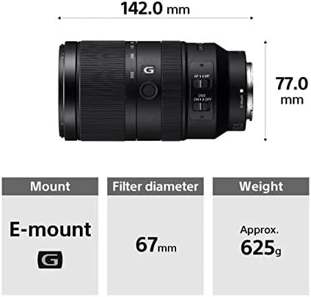 Sony SEL70350G SLR Standartinio priartinimo objektyvas Juoda