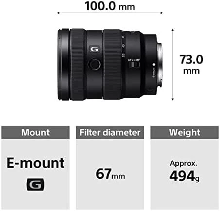 Sony SEL1655G SLR Standartinio priartinimo objektyvas Juoda