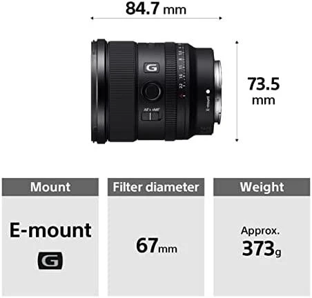 Sony FE 20 mm F1.8 G MILC „Ultra“ platus objektyvas Juoda