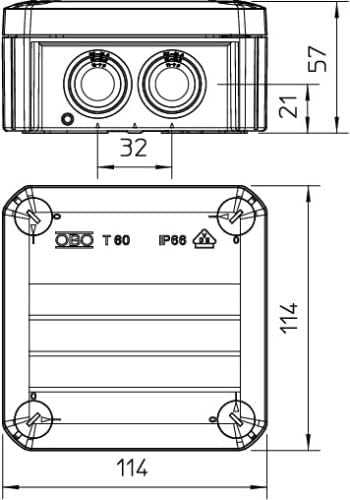 IP66 vandeniui atspari jungiamoji dėžutė EWIMAR BOX-1