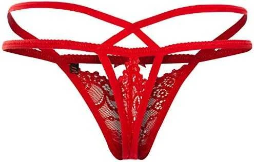 Obsessive Obsesinis - 838-THO-3 stringai Raudona S/M