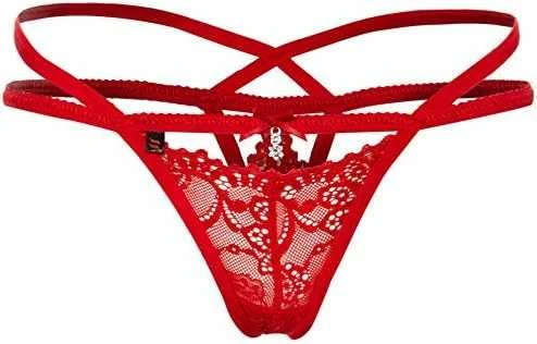 Obsessive Obsesinis - 838-THO-3 stringai Raudona S/M