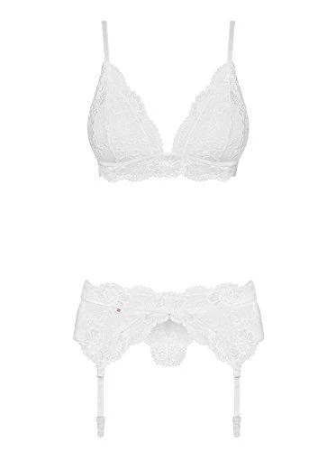 Obsessive - 810-SEG-2 Set 3 pcs Baltas L/XL 3 dalių apatinių komplektas