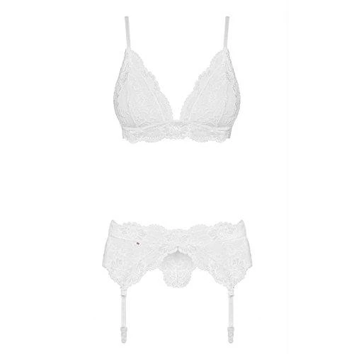 Obsessive - 810-SEG-2 Set 3 pcs Baltas L/XL 3 dalių apatinių komplektas