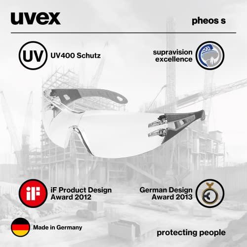 Uvex Apsauginiai akiniai Pheos siaurinti skaidria linze, supravision HC/AF padengimas, antracito/pilkos kojelės
