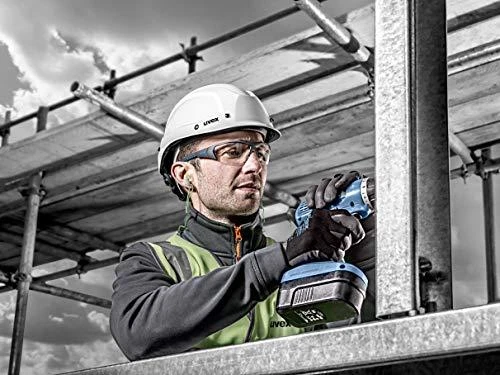 Apsauginiai akiniai Uvex i-Works skaidria linze, supravision excellence (nesibraižantys ir nerasojantys) padengimas, juodos/mėlynos kojelės