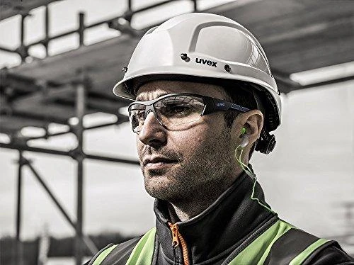 Apsauginiai akiniai Uvex i-Works skaidria linze, supravision excellence (nesibraižantys ir nerasojantys) padengimas, juodos/mėlynos kojelės