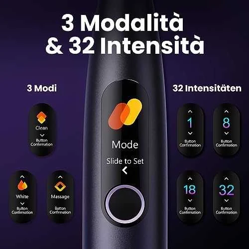 Elektrinis dantų šepetėlis Oclean X Pro, violetinis (Aurora Purple)