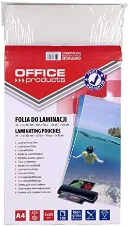 Office Products Laminavimo vokeliai, folija A4 2x100mic 100vnt