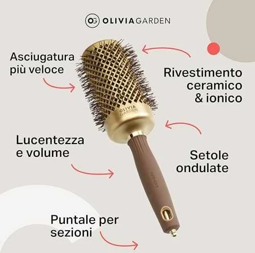 Plaukų šepetys džiovinimui Olivia Garden Expert Blowout Shine Gold&Brown 55 mm