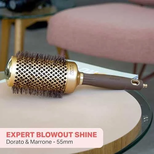 Plaukų šepetys džiovinimui Olivia Garden Expert Blowout Shine Gold&Brown 55 mm