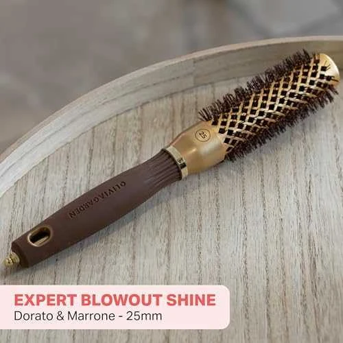 Plaukų šepetys džiovinimui Olivia Garden Expert Blowout Shine Gold&Brown 25 mm