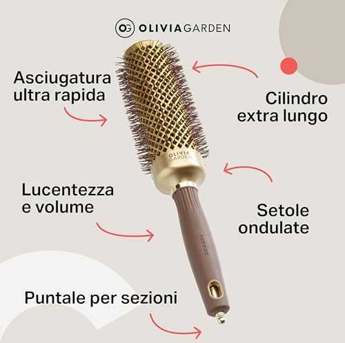 Olivia Garden Expert Blowout Speed Gold&Brown szczotka do modelowania włosów 45mm