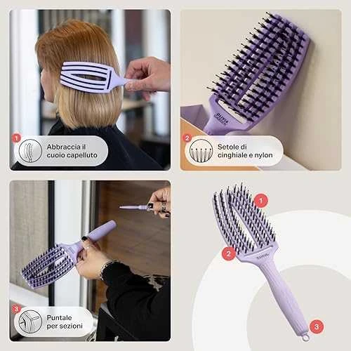 Plaukų šepetys džiovinimui Olivia Garden Fingerbrush Lavender Medium