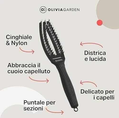 Šepetys plaukų džiovinimui Olivia Garden Fingerbrush Combo Small Hair