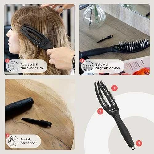 Šepetys plaukų džiovinimui Olivia Garden Fingerbrush Combo Small Hair