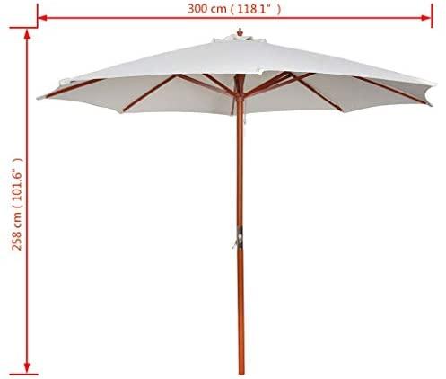 Žalias skėtis nuo saulės, 258 cm