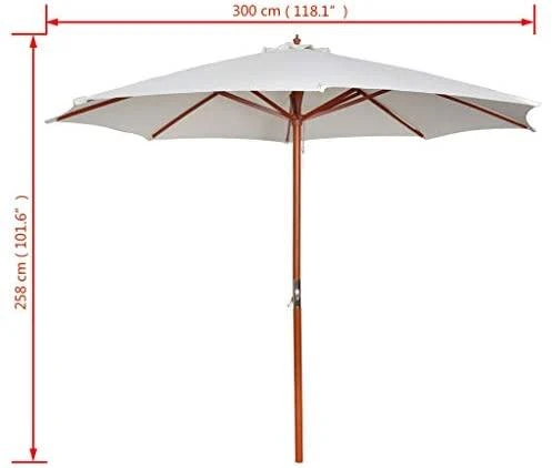 Skėtis nuo saulės, žalios spalvos, 258cm