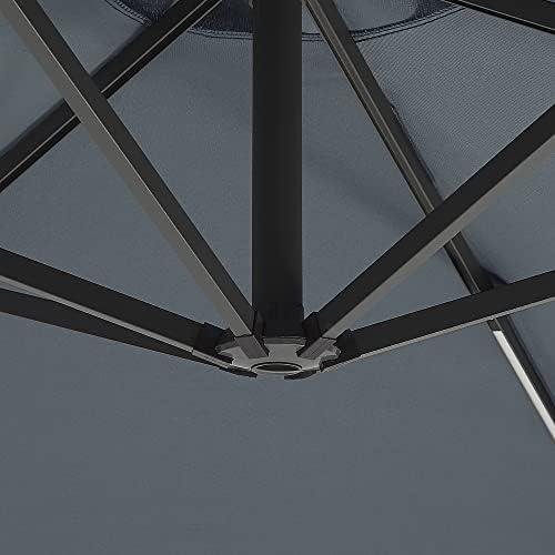 Beliani Konsolinis sodo skėtis su LED CORVAL 285 cm, pilkas
