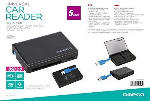 Kortelių skaitytuvas Omega (OUCR33IN1) (Micro SDHC,SDHC,SDXC USB 3.0) juodas