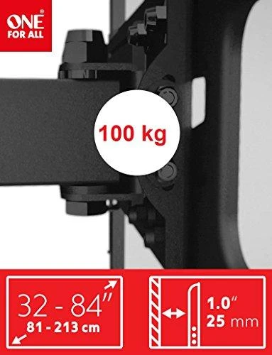 Laikiklis ONE For ALL Fixed TV Wall Mount WM2611 32-90 ", Maksimalus svoris (talpa) 100 kg, Juodas