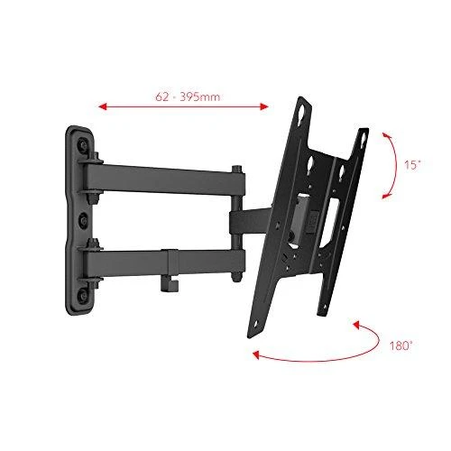 ONE For ALL Sieninis laikiklis, WM 4251, 19-43 ", Pasukamas, pakreipiamas, Maksimalus svoris (talpa) 30 kg, VESA 75x75, 100x100, 200x100, 200x200 mm, Juodas