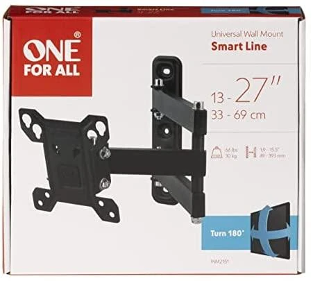 Universalus sieninis televizoriaus laikiklis ONE FOR ALL TV BRACKET, SMART TURN 180, VESA 100 GLOBAL / WM2151