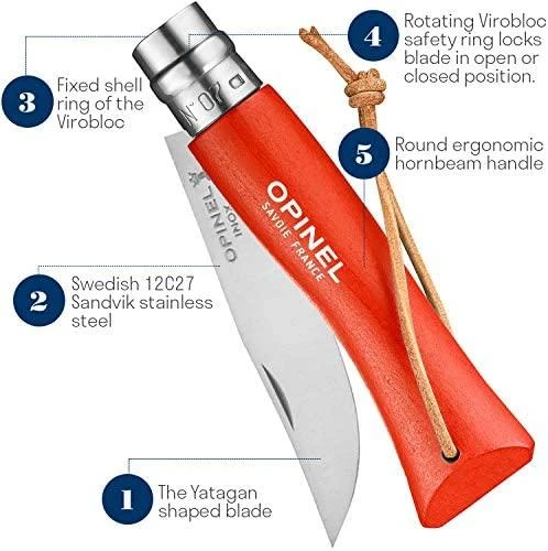 Opinel France Peilis su dirželiu Opinel Colorama 07 Inox Hornbeam