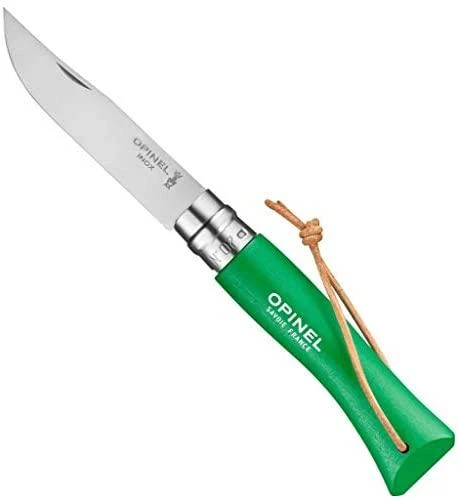 Opinel France Peilis Opinel Colorama 07 Inox Grab, žalias, su dirželiu