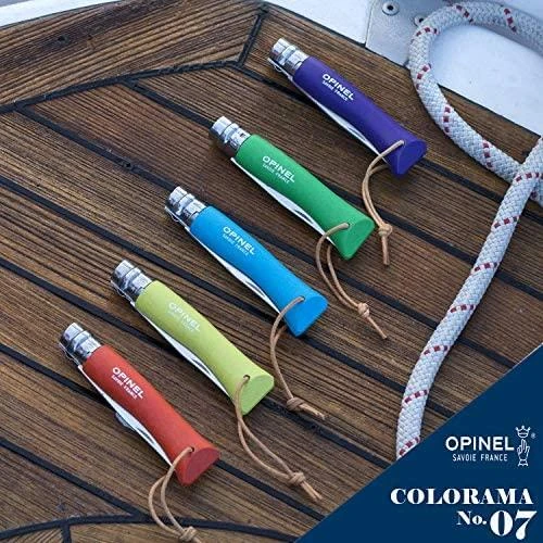 Opinel France Peilis Opinel Colorama 07 Inox Grab, žalias, su dirželiu