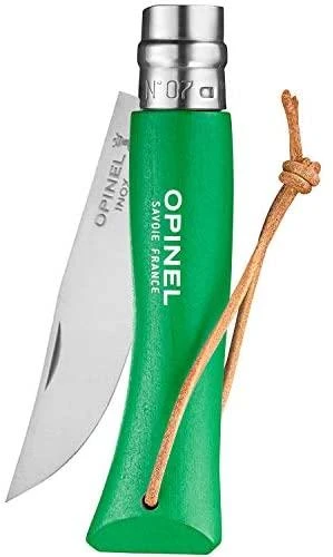 Opinel France Peilis Opinel Colorama 07 Inox Grab, žalias, su dirželiu